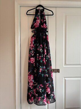 Express Maxi Floral Dress Side Cutouts - Small